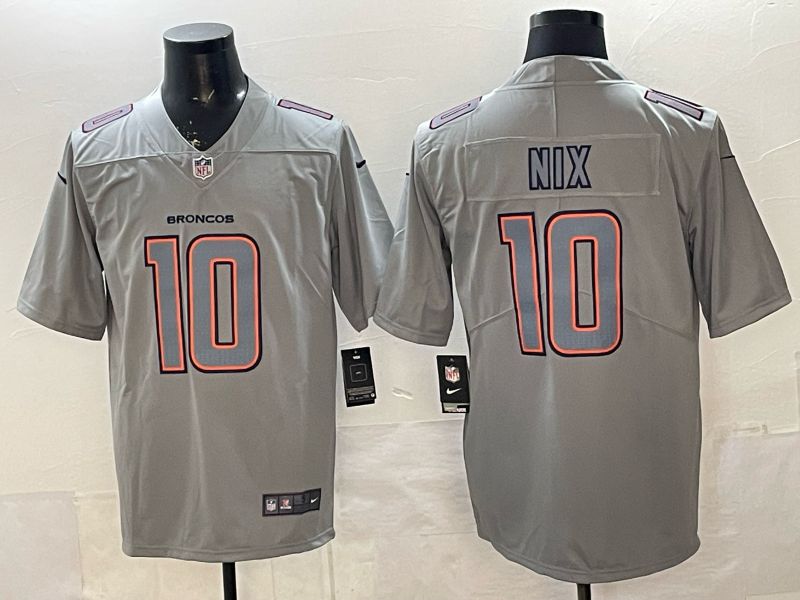 Men 2026 Denver Broncos #10 Nix grey Nike Limited NFL Jersey style 001